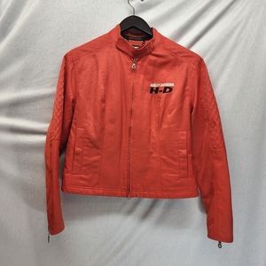 Harley Davidson Womens Zip Up Bomber Jacket Size Medium
